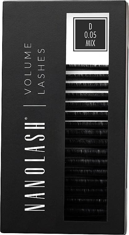 False Lashes D, 0.05 (6-13 mm), mix - Nanolash Volume Lashes — photo N9