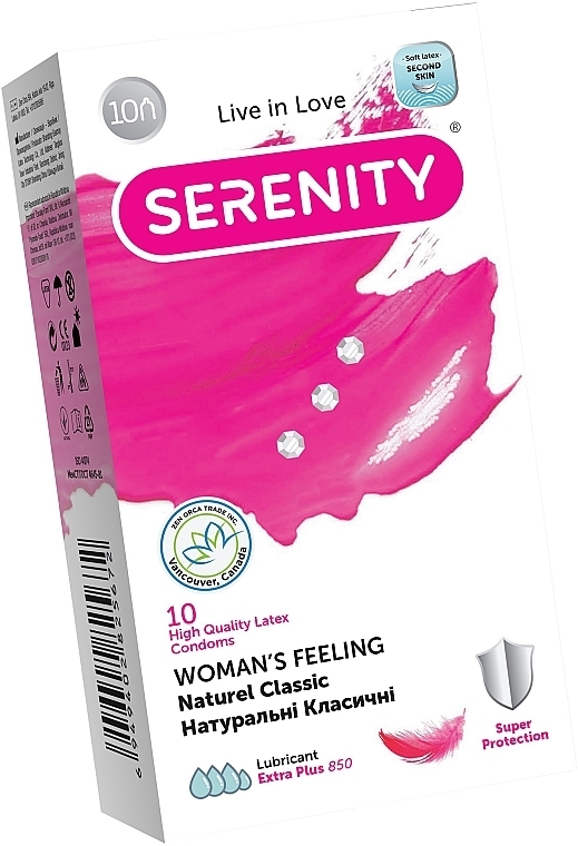 Natural Classic Condoms, 10 pcs - Serenity Woman`s Feeling Naturee Classic — photo N1