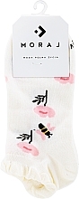 Fragrances, Perfumes, Cosmetics Women Cotton Socks with Floral Pattern, white - Moraj
