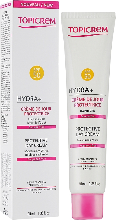 Protective Day Cream SPF50 - Topicrem Hydra + Protective Day Cream SPF50 — photo N2