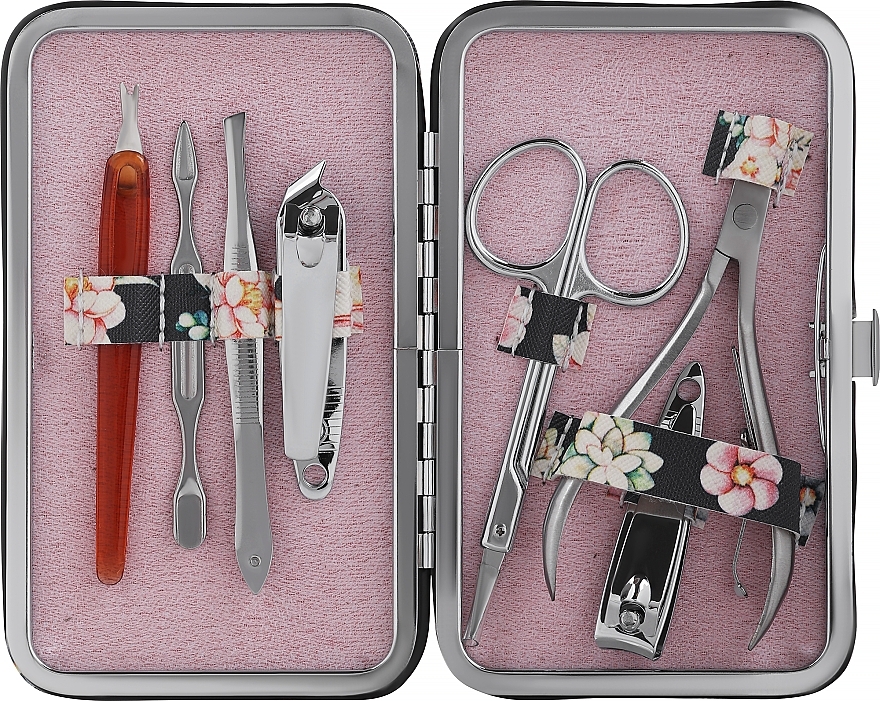 Manicure Set 2427, 7 pcs, blue with unicorn - Donegal Manicure Set — photo N2