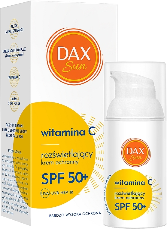 Sunscreen Cream with Vitamin C - Dax Sun Illuminating Protective Cream With Vitamin C SPF 50+ — photo N2