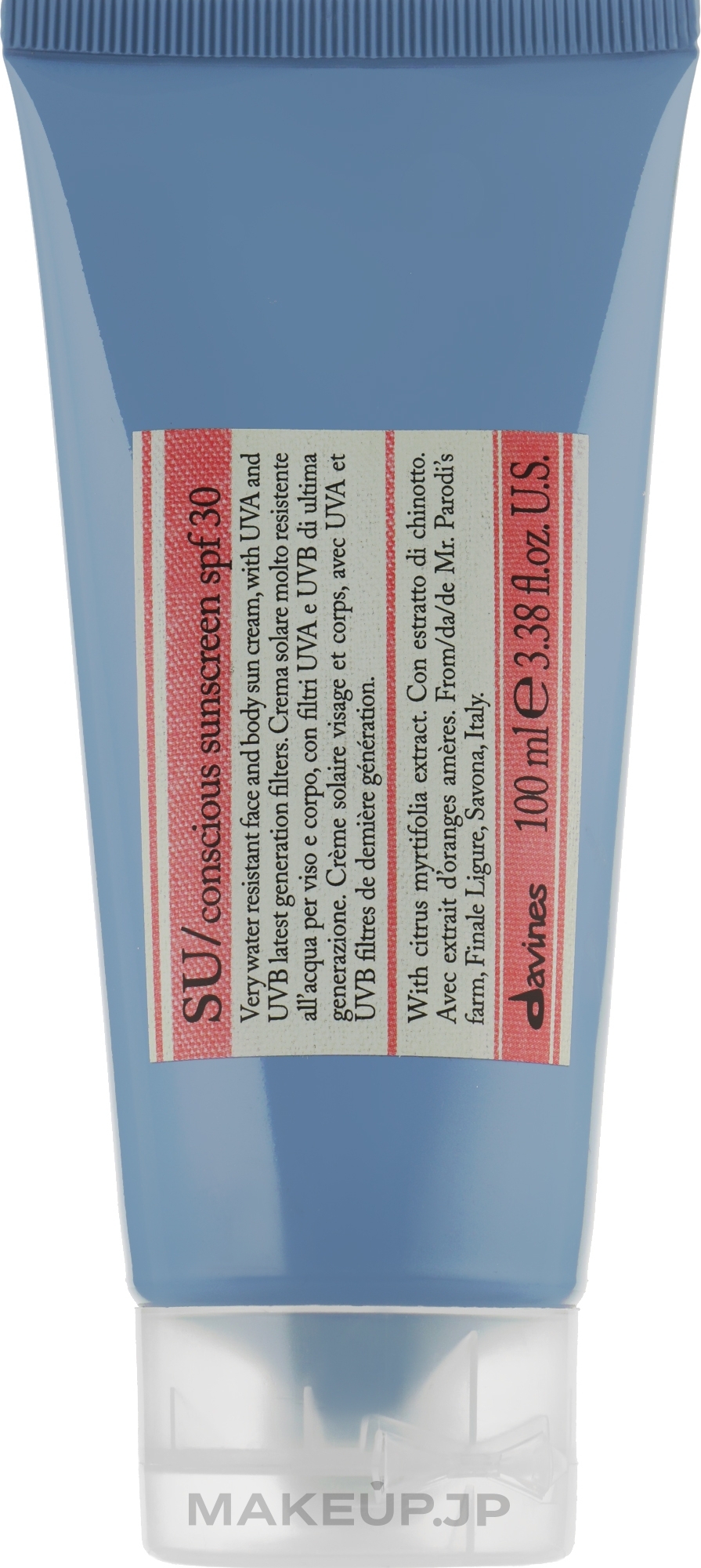 Sun Cream SPF 30 - Davines SU Conscious Sunscreen Protective Cream SPF30 — photo 100 ml