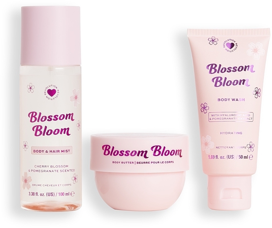 セット - I Heart Revolution Blossom Bloom Hydrating Set (sh/gel/50ml+b/cr/68g+b/mist/100ml) — photo N2