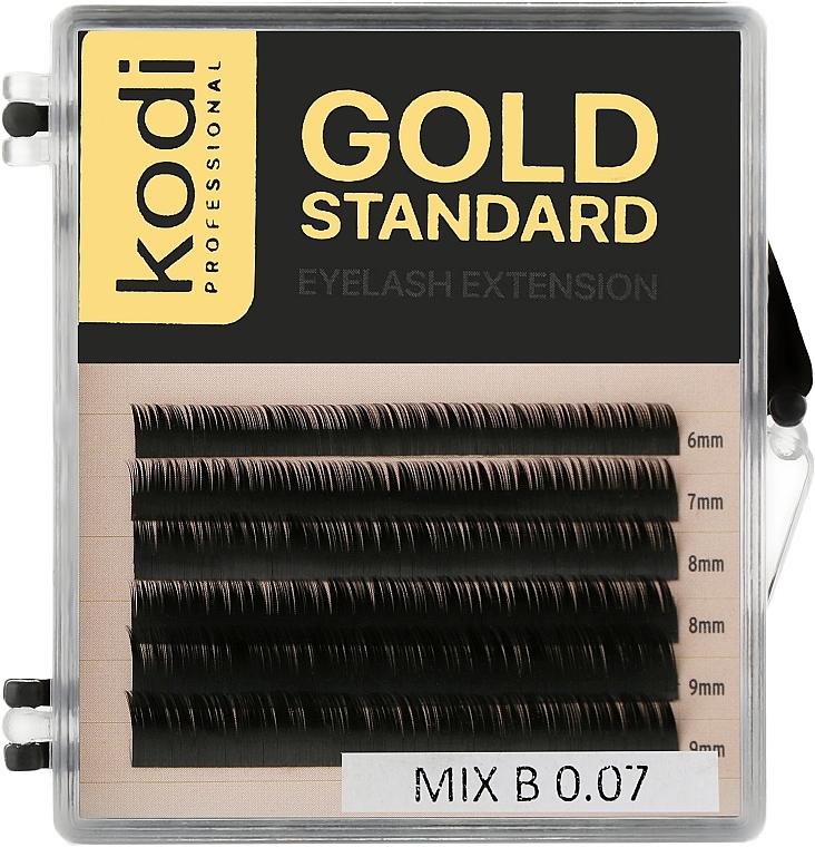Gold Standard B 0.07 False Eyelashes (6 rows: 6/9) - Kodi Professional — photo N1