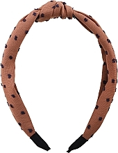 Fragrances, Perfumes, Cosmetics Twisted Hair Band, FA-5618, brown dot pattern - Donegal