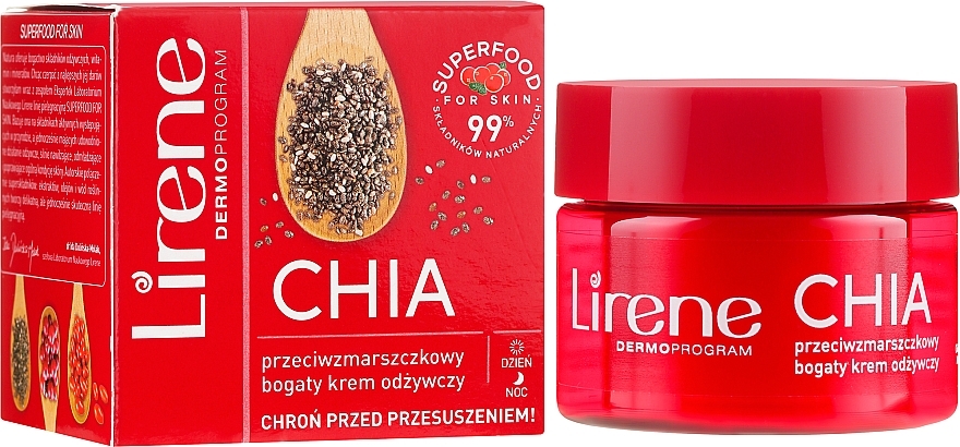 Anti-Wrinkle Nourishing Cream with Chia Seeds - Lirene Superfood For Skin — photo N1