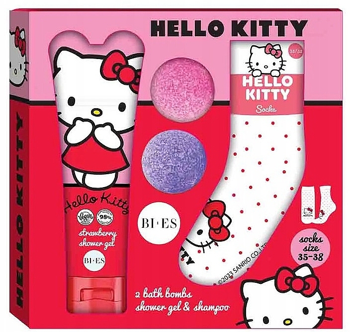 Set - Bi-Es Hello Kitty (sh/gel/240ml + b/bombs/2x55g + socks/1pair)	 — photo N1