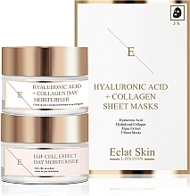 Fragrances, Perfumes, Cosmetics Set - Eclat Skin London Hyaluronic Acid + Collagen Giftset (f/cr/2x50ml + f/mask/3pcs)