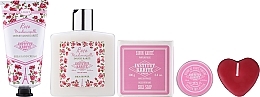 Fragrances, Perfumes, Cosmetics Set - Institut Karite Rose Mademoiselle (sh/gel/250ml + soap/100g + h/cr/75ml + b/oil/10ml + candle/1pc + confetti + bag)