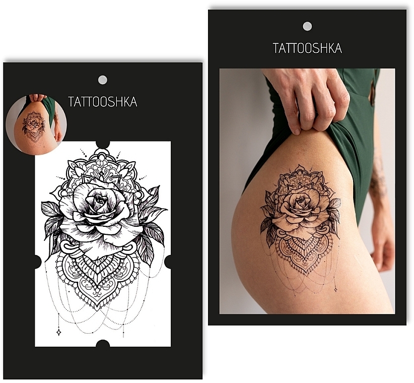 Temporary Tattoo "Exquisite Rose" - Tattooshka — photo N1