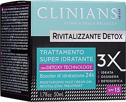 Moisturizing & Revitalizing Face Cream - Clinians Detox Rivitalizzante Face Cream SPF 15 — photo N1