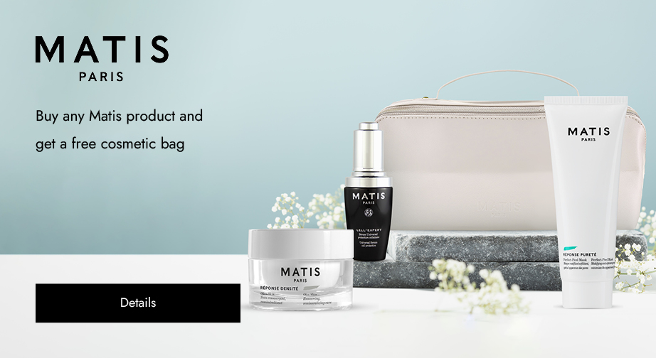 Buy any Matis product and get a free cosmetic bag