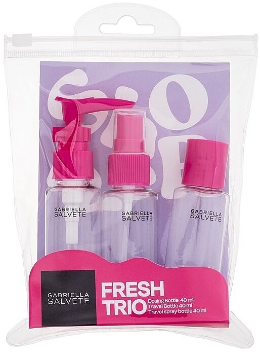 Travel Bottle Set, 3 pcs - Gabriella Salvete Festival Fresh Trio Travel Beauty Kit — photo N1