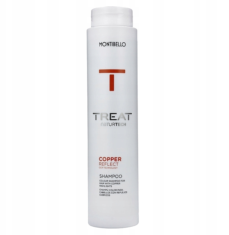 Shampoo for Colored Hair with Copper Shade - Montibello Treat NaturTech Color Reflect Copper — photo N1