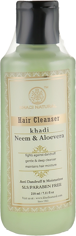 Natural Herbal Shampoo "Neem & Aloe Vera, SLS-free - Khadi Natural Ayurvedic Neem & Aloe Vera Hair Cleanser — photo N1