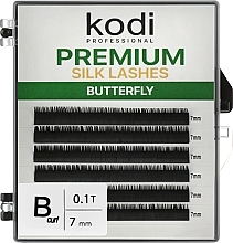 Butterfly Green B 0.10 False Eyelashes (6 rows: 7 mm) - Kodi Professional — photo N1