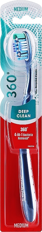 Toothbrush, dark blue - Colgate 360 Deep Clean Medium Toothbrush — photo N1