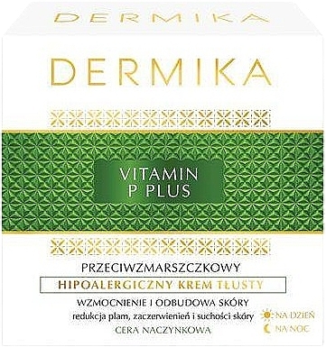 Hypoallergenic Anti-Wrinkle Oil Cream - Dermika Vitamin P Plus Face Cream — photo N2