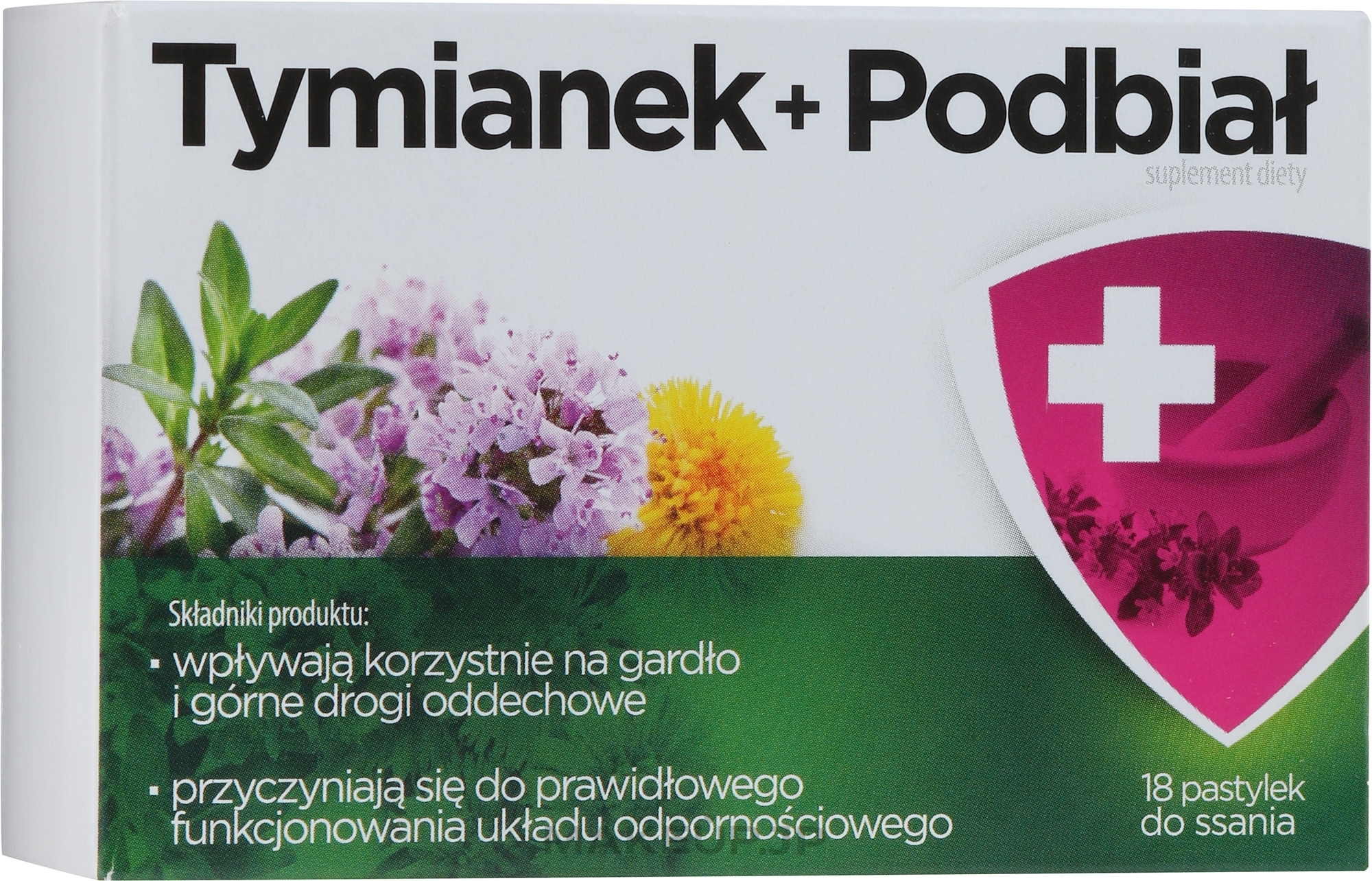 Dietary Supplement - Aflofarm Tymianek + Podbial — photo 18 szt.