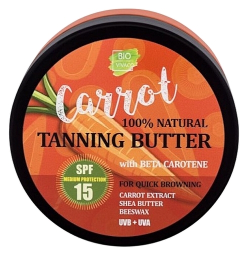 Carrot Extract Natural Tan Oil - Vivaco Bio Carrot Tanning Butter SPF 15 — photo N1