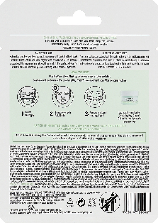 Sheet Mask - The Body Shop Aloe Calm Hydration Sheet Mask — photo N6
