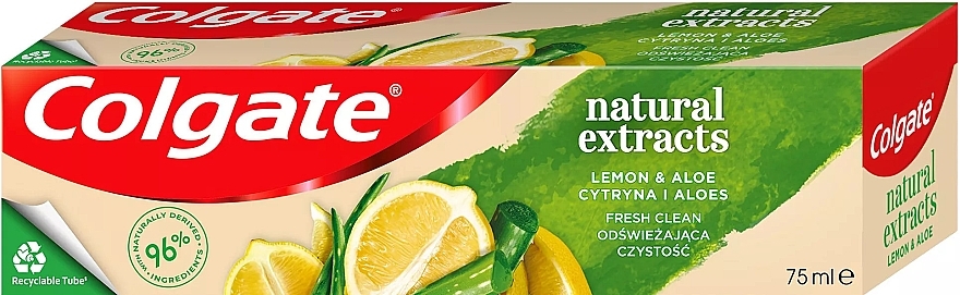 Set - Colgate Natural Extracts Ultimate Fresh Clean Lemon & Aloe Trio (toothpaste/3x75ml) — photo N2