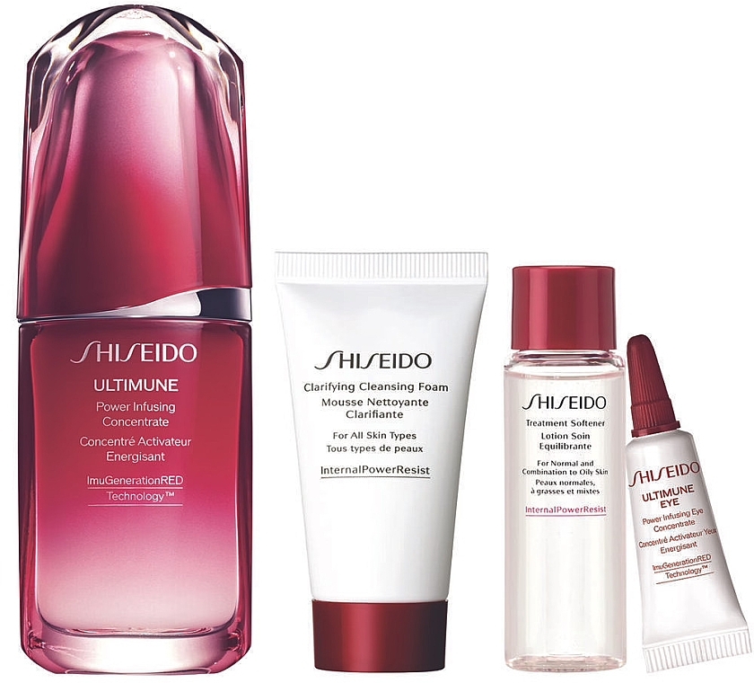 Set - Shiseido Ultimune Holiday Kit (f/conc/50ml + foam/30ml + softner/30ml + eye/conc/3ml) — photo N2