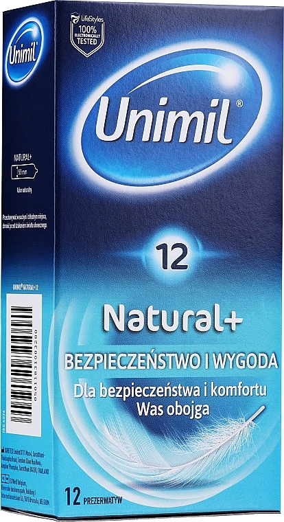 Condoms, 12 pcs - Unimil Natural — photo N1
