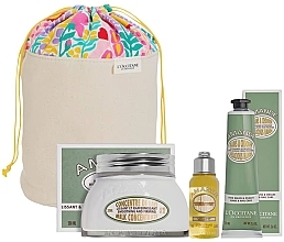 Fragrances, Perfumes, Cosmetics Set - L'Occitane Almond (b/milk/200ml + sh/oil/75ml + h/cr/75ml + bag/1pc)