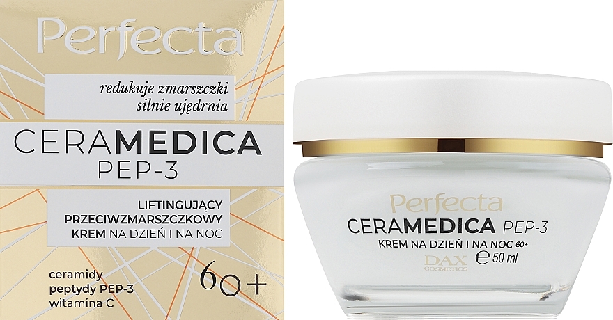 Day & Night Anti-Wrinkle Cream 60+ - Perfecta Ceramedica Pep-3 Lifting Anti-Aging Face Cream 60+ — photo N2