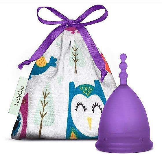 Menstrual Cup, size S, purple - LadyCup Revolution Violet Owl — photo N1