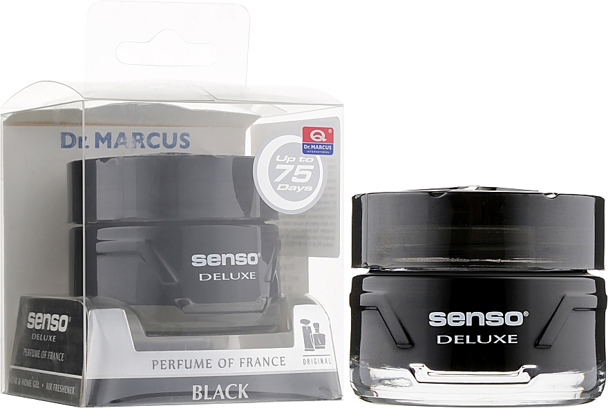 Car Gel Air Freshener "Black" - Dr.Marcus Senso Delux Black — photo N2