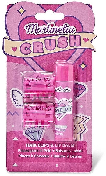 Clip and Lip Balm Set, pink - Martinelia — photo N1