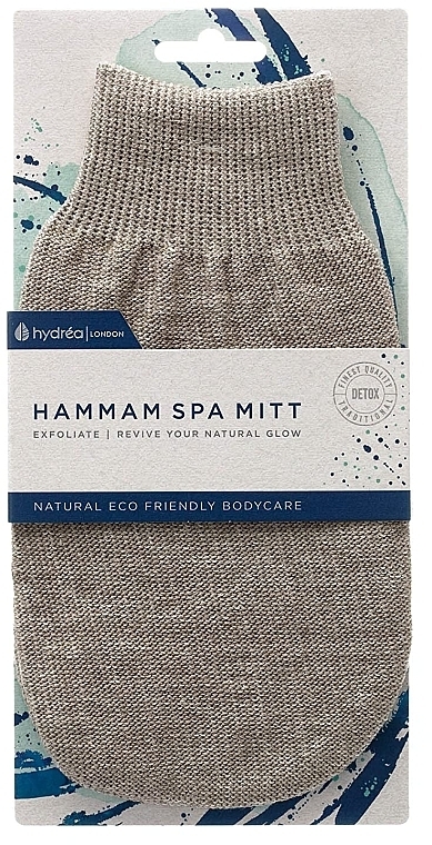 Linen Hamam Mitten - Hydrea London Hamam Linen Spa Mitt Medium Texture — photo N2