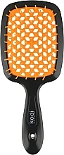 Fragrances, Perfumes, Cosmetics Hair Brush, black with orange teeth - Kodi Professional Soft Touch Hairbrush