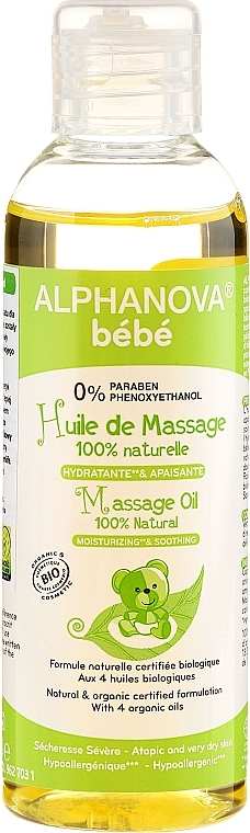 Baby Massage Oil - Alphanova Bebe Massage Oil 100% Natural — photo N1