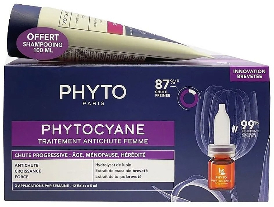 Set - Phyto Phytocyane Set (ampoules/12x5ml + shm/100ml) — photo N1