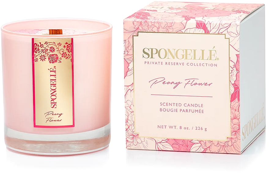 Peony flower Scented Candle - Spongelle Private Reserve Scented Candle — photo N1