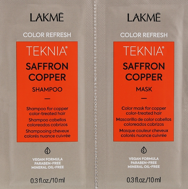 Sample Set - Lakme Teknia Color Refresh Saffron Copper (sh/10ml + mask/10ml) — photo N3