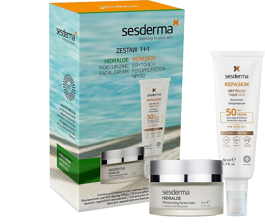 Set - SesDerma Laboratories Hidraloe & Repaskin (f/cr/50ml + cr/50ml) — photo N2