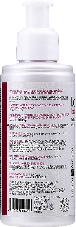 Lubricant with Cherry Candy Scent - Lovely Lovers LollyPop Tasty Lube — photo N2