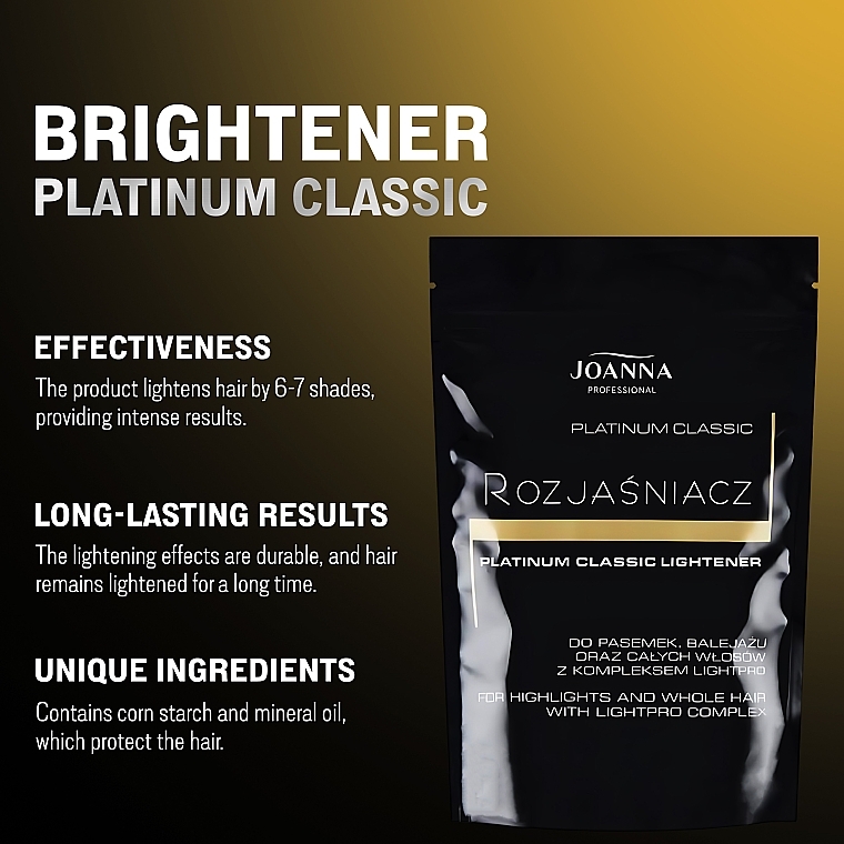 Hair Bleach - Joanna Professional Platinum Classic Lightener (sachet) — photo N2