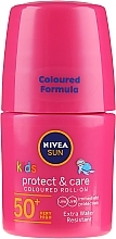 Kids Sunscreen Lotion - NIVEA Sun Kids Protect & Care Coloured Roll-on Pink SPF 50+ — photo N1