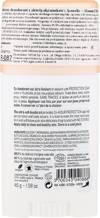 Deodorant Stick - Acorelle Deodorant Stick Gel Almond Blossom — photo N2