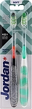 Fragrances, Perfumes, Cosmetics Soft Toothbrush, black + white-mint - Jordan Individual Clean Soft