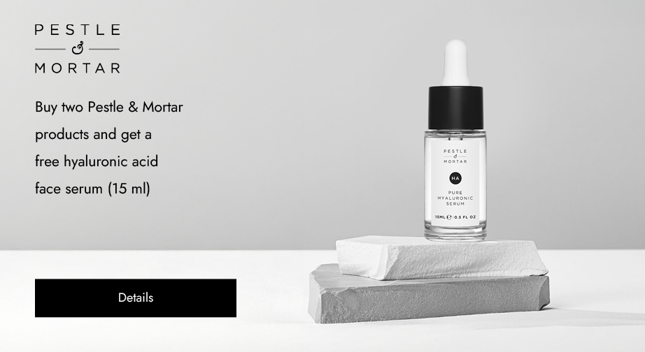 Buy two Pestle & Mortar products and get a free hyaluronic acid face serum (15 ml)