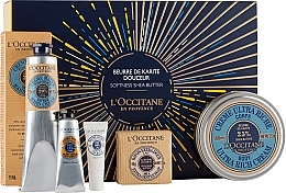 Fragrances, Perfumes, Cosmetics Set - L'Occitane Shea Butter Softness ( lip/balm/3ml + b/cr/100ml + h/cr/75ml + f/cr/10ml + soap/50g)