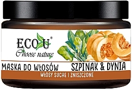 Fragrances, Perfumes, Cosmetics Hair Mask "Pumpkin & Spinach" - Eco U Pumpkins And Spinach Mask