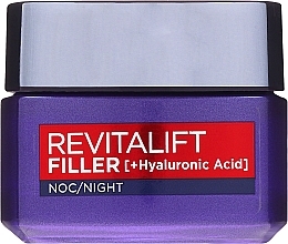 Night Anti-Aging Care Cream - L'Oreal Paris Revitalift Filler Hyaluronic Acid Night Cream — photo N2